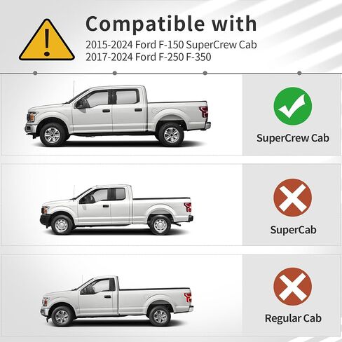 OEDRO Running Boards Compatible with 2015-2025 Ford F150, 2017-2024 F250 F350 Super Duty Supercrew Cab, Textured Black, Side Step Rails Nerf Bars in Saudi Arabia