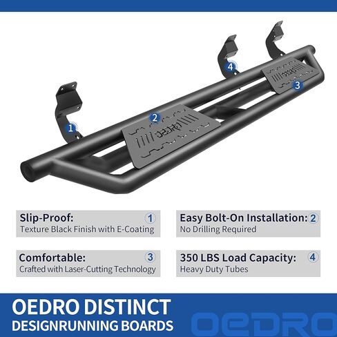 OEDRO Running Boards Compatible with 2015-2025 Ford F150, 2017-2024 F250 F350 Super Duty Supercrew Cab, Textured Black, Side Step Rails Nerf Bars in Saudi Arabia