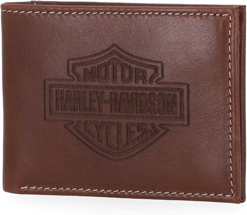 Harley-Davidson Men's Laser Bar & Shield Logo Pocket Pocket Leather ، Brown in Saudi Arabia