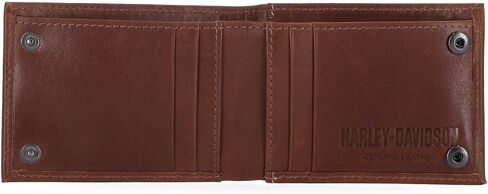 Harley-Davidson Men's Laser Bar & Shield Logo Pocket Pocket Leather ، Brown in Saudi Arabia