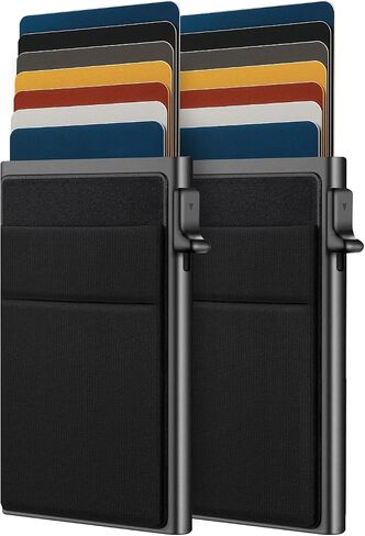 محفظة معدنية نائبة للرجال - حظر RFID يمنع الحد الأدنى من حامل البطاقة ، الجيب المرن للنقد والعملات المعدنية in Saudi Arabia