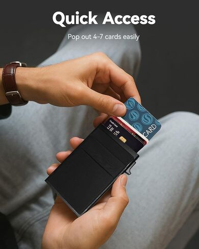 محفظة معدنية نائبة للرجال - حظر RFID يمنع الحد الأدنى من حامل البطاقة ، الجيب المرن للنقد والعملات المعدنية in Saudi Arabia