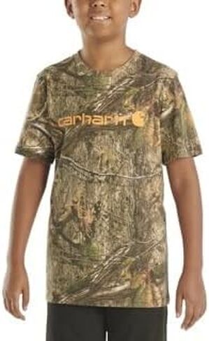 Carhartt 6515 Little Boys قصيرة الأكمام تي شيرت شعار ، بويز كامو-4 طفل صغير in Saudi Arabia
