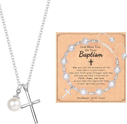 First Communion Gifts Baptism Gifts First Holy communion gifts Cross Necklace&Cross Bracelets Christian Gifts Easter Gifts (First Holy Communion) in Kuwait