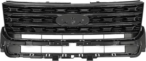 Hecasa الأمامي الشبكية العلوية متوافقة مع 2016-2017 Ford Explorer استبدال FO1200578 FO1200577 FO1200579 PUMPER GRILL ASSEMBLY Black in Saudi Arabia