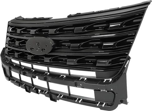 Hecasa الأمامي الشبكية العلوية متوافقة مع 2016-2017 Ford Explorer استبدال FO1200578 FO1200577 FO1200579 PUMPER GRILL ASSEMBLY Black in Saudi Arabia