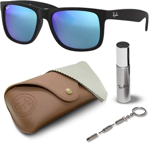 Ray-Ban RB4165 JUSTIN COLOR MIX Square Shape Sunglasses with Official Eyewear Kit Bundle in Saudi Arabia