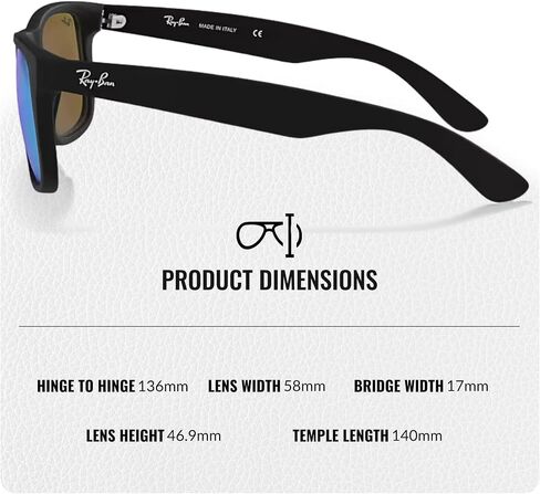 Ray-Ban RB4165 JUSTIN COLOR MIX Square Shape Sunglasses with Official Eyewear Kit Bundle in Saudi Arabia