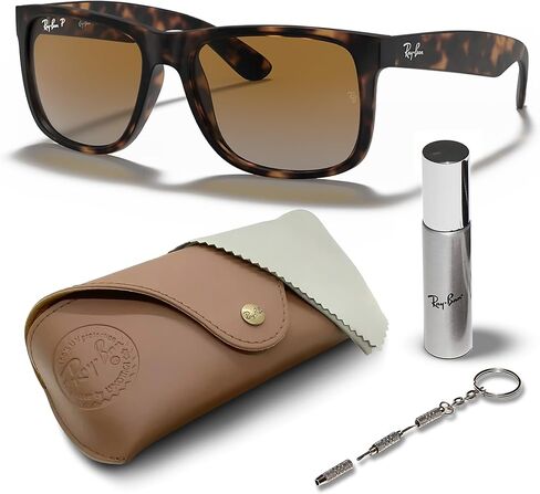 Ray-Ban RB4165 JUSTIN COLOR MIX Square Shape Sunglasses with Official Eyewear Kit Bundle in Saudi Arabia