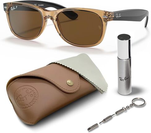 Ray-Ban RB2132 New Wayfarer Bicolor Square Square Shope مع حزمة طقم نظارات رسمية in Saudi Arabia