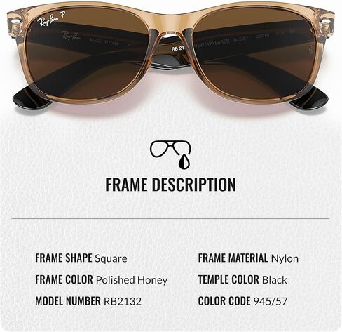 Ray-Ban RB2132 New Wayfarer Bicolor Square Square Shope مع حزمة طقم نظارات رسمية in Saudi Arabia