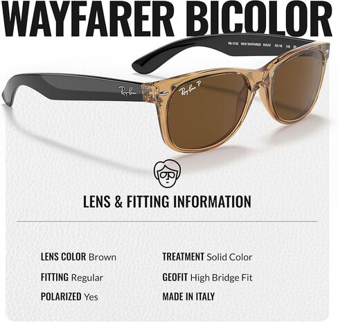 Ray-Ban RB2132 New Wayfarer Bicolor Square Square Shope مع حزمة طقم نظارات رسمية in Saudi Arabia