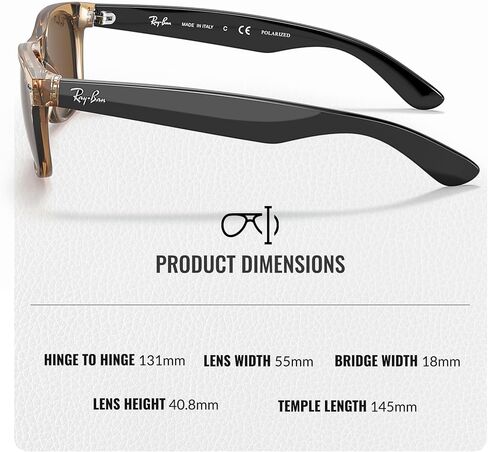 Ray-Ban RB2132 New Wayfarer Bicolor Square Square Shope مع حزمة طقم نظارات رسمية in Saudi Arabia