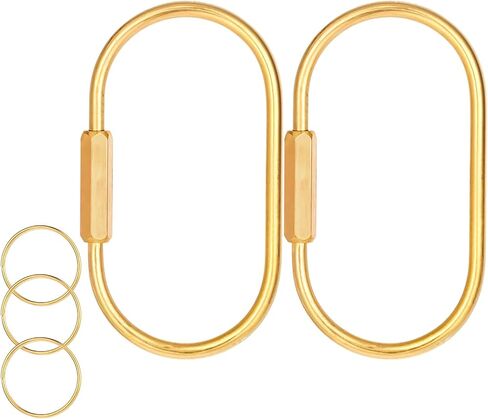 2 Pcs Brass Keychain with 3 Rings, Brass Screw Lock Keychains Gold Key Organizer Simple Key Ring Holder Universal Keychain Clip for Men and Women in Saudi Arabia