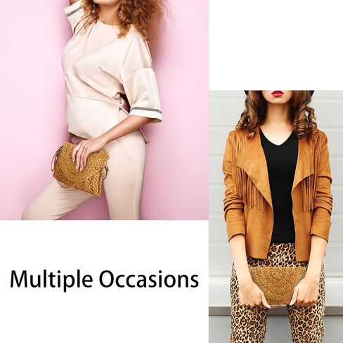 Straw Clutch Purses for Women Woven Straw Crossbody Bags Women's Crossbody Handbags Retro Shoulder Bag Beach Bags in Kuwait