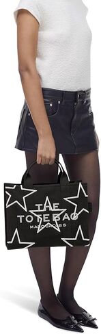 Marc Jacobs The Star Canvas Medium Tote Bag ، Black in Kuwait