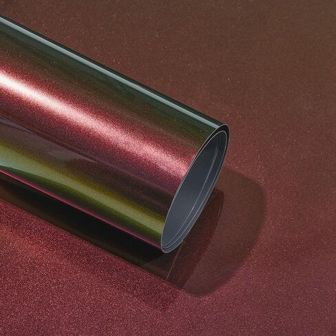 Gloss Chameleon Purple to Green Vinyl Wrap, Metallic Glitter Sparking Color Change Vehicle Film Self Adhesive DIY Decal Auto Cars Motorcycle Protection 60'' x 19.6'' (5ft x 1.6ft) in Kuwait