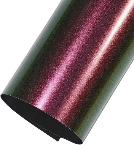 Gloss Chameleon Purple to Green Vinyl Wrap, Metallic Glitter Sparking Color Change Vehicle Film Self Adhesive DIY Decal Auto Cars Motorcycle Protection 60'' x 19.6'' (5ft x 1.6ft) in Kuwait