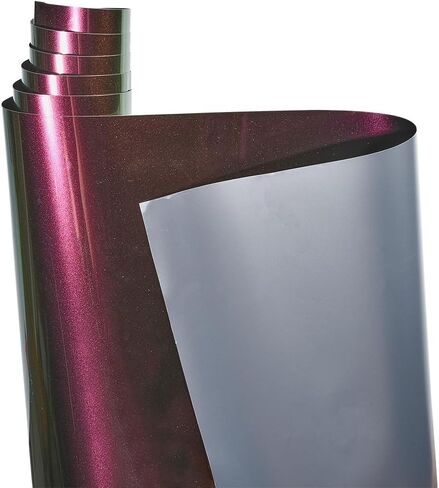 Gloss Chameleon Purple to Green Vinyl Wrap, Metallic Glitter Sparking Color Change Vehicle Film Self Adhesive DIY Decal Auto Cars Motorcycle Protection 60'' x 19.6'' (5ft x 1.6ft) in Kuwait