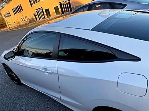 SlickMod Chrome Delete Blackout Vinyl Overlay for 2016-2021 Honda Civic Coupe Window Trim (Gloss Black) in Saudi Arabia