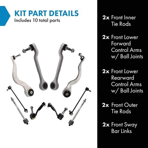 TRQ Front Steering and Suspension Kit Arm with ball stip koin koin stiplizer bar rolizer rolizer rond rol stibater in Saudi Arabia
