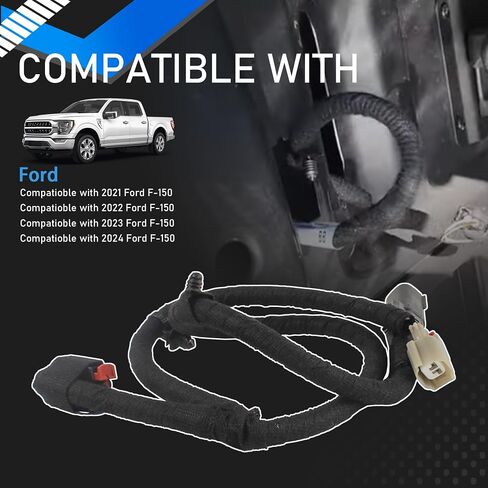 Rear Box Lighting LH Driver Side Bed Lamp Wiring Harness Jumper Assembly Compatible with 2021-2024 Ford F-150 Replaces ML3Z-14A411-F ML3T-13B669-BA ML3T-13B669-BB in Saudi Arabia