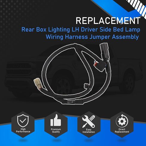 Rear Box Lighting LH Driver Side Bed Lamp Wiring Harness Jumper Assembly Compatible with 2021-2024 Ford F-150 Replaces ML3Z-14A411-F ML3T-13B669-BA ML3T-13B669-BB in Saudi Arabia