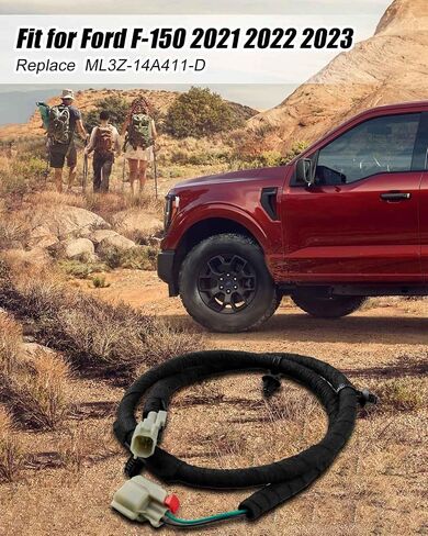 Rear Box Lighting Bed Lamp Wiring Harness Jumper Assembly RH Driver Side Fit for Ford F-150 2021-2023 Replace ML3Z-14A411-D in Saudi Arabia