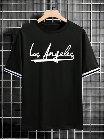 Milumia Men's Letter Graphic Short Sleeve Shirts Crew Neck Casual Tee Shirt Tops in Saudi Arabia