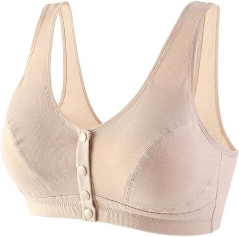 Women Wireless Cotton Padded Bras, Women Lingerie Front Close Snap T-Back Cozy Bra Pack of 1/2/3 (34-44BCD) in Saudi Arabia