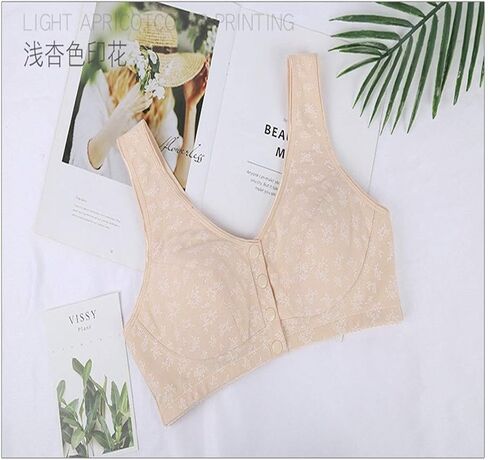 Women Wireless Cotton Padded Bras, Women Lingerie Front Close Snap T-Back Cozy Bra Pack of 1/2/3 (34-44BCD) in Saudi Arabia