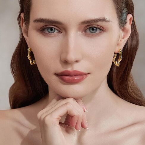 Cicy Bell 18k Gold Plated Earrings for Women Trendy Irregular Waterdrop Melting Liquid Cubic Zirconia Statement Drop Earrings Jewelry Gifts in Saudi Arabia