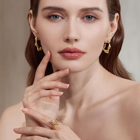 Cicy Bell 18k Gold Plated Earrings for Women Trendy Irregular Waterdrop Melting Liquid Cubic Zirconia Statement Drop Earrings Jewelry Gifts in Saudi Arabia