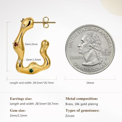 Cicy Bell 18k Gold Plated Earrings for Women Trendy Irregular Waterdrop Melting Liquid Cubic Zirconia Statement Drop Earrings Jewelry Gifts in Saudi Arabia