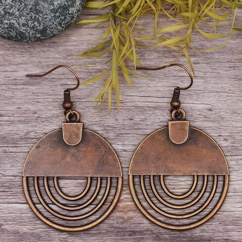 Boho Earrings for Women - Handmade Vintage Carved Dangle Earrings Party Birthday Perfect Stylish Gifts in Saudi Arabia