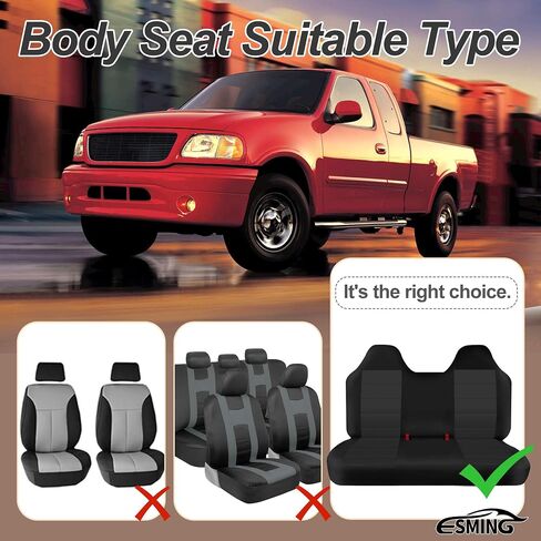 غطاء مقعد المقعد الأمامي من أجل فورد F150 F250 F350 1992-1998 ، نسيج أكسفورد الثقيل ، لا يوجد مسند ذراع مركزي ، واقي مقعد الشاحنة القابل للغسل in Kuwait