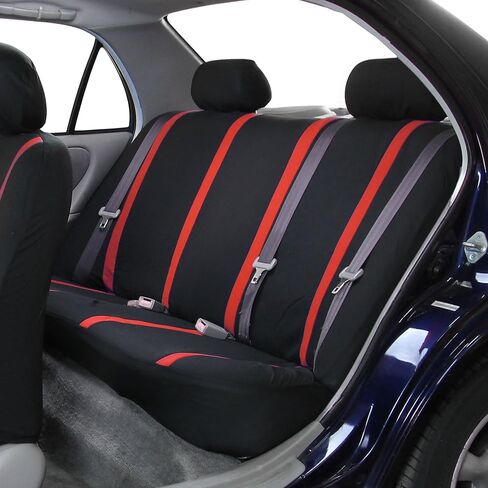 FH Group Car Seat Covers Rear Set Cloth - Car Seat Covers with Removable Headrest,Universal Fit,Automotive SeatCovers,Washable Car SeatCover for SUV,Sedan,Van Red in Kuwait
