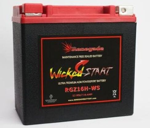 RGZ16H-WS Battery; Fits (11-15) Caponord 1200 (ABS Rally) / Dorsoduro 1200 / (00-07) EVT 1000 Caponord / SL1000 Falco / (08-14) Mana 850 (GT ABS) / Dorsoduro750, SL750 Shiver, SMV750 Dorsoduro in Saudi Arabia