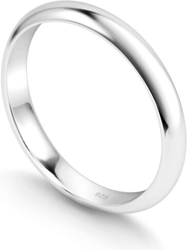 KEZEF Sterling Silver Wedding Band Ring for Men and Women – Wedding Bands for Her, Wedding Band for Women and Men, 6mm Width Silver Ring Size 15 in Saudi Arabia