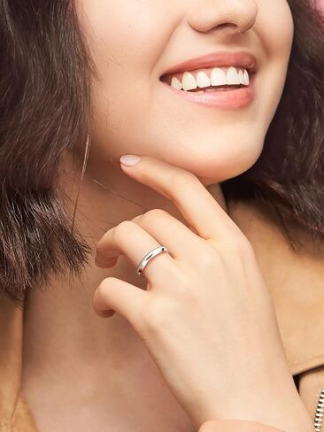 KEZEF Sterling Silver Wedding Band Ring for Men and Women – Wedding Bands for Her, Wedding Band for Women and Men, 6mm Width Silver Ring Size 15 in Saudi Arabia