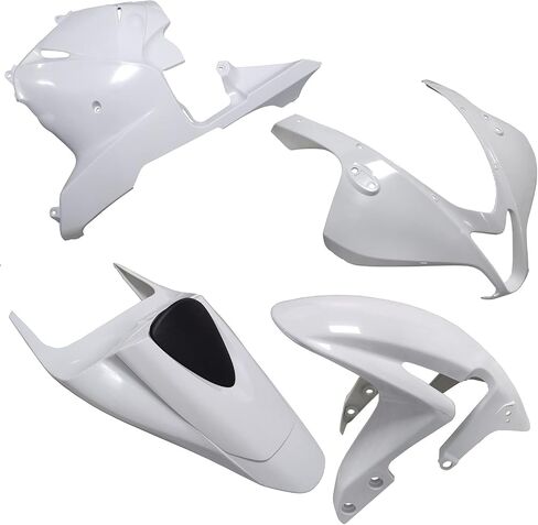 XKH- ABS FAIRING KIT HOUDWORK متوافقة مع Honda CBR600RR 2009-2012 2010 2011 أبيض غير مصقول [B01MV2CW06] in Saudi Arabia
