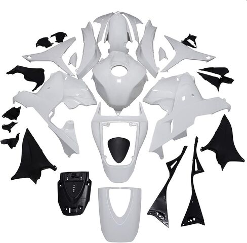 XKH- ABS FAIRING KIT HOUDWORK متوافقة مع Honda CBR600RR 2009-2012 2010 2011 أبيض غير مصقول [B01MV2CW06] in Saudi Arabia