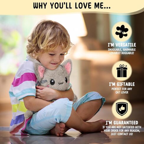 Calico Cat Microwavable 1.5 رطل وسادة تسخين غير معقولة للنساء والأطفال - لطيف وسادة ناعمة مريحة للحيوانات الدافئة القابلة للتسخين - كاواي ، Plushie الساخنة والبرودة - كاليكو كات هدايا للفتيات والنساء in Kuwait