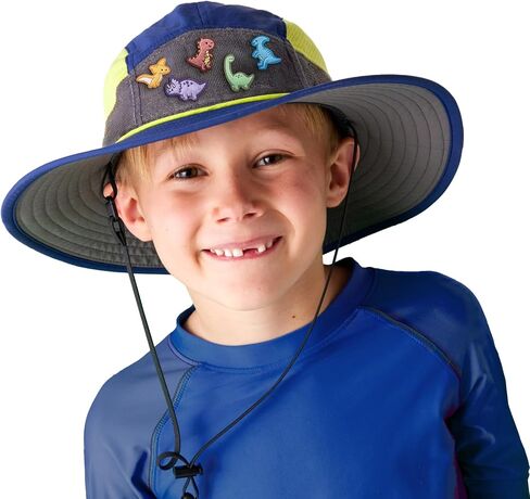 Custom UPF 50+ Sun Hat for Kids - Personalized Hat with Hook & Loop - Adjustable Drawstring & Chin Strap in Saudi Arabia