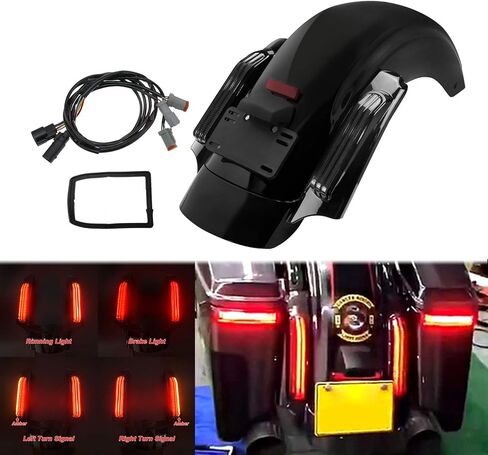 Hdbubalus دراجة نارية الخلفية الحاجز مع نظام الإضاءة LED مناسب ل Harley Touring Street Glide Road King Electra Glide 2014-2025 (Smoke Lens) in Kuwait