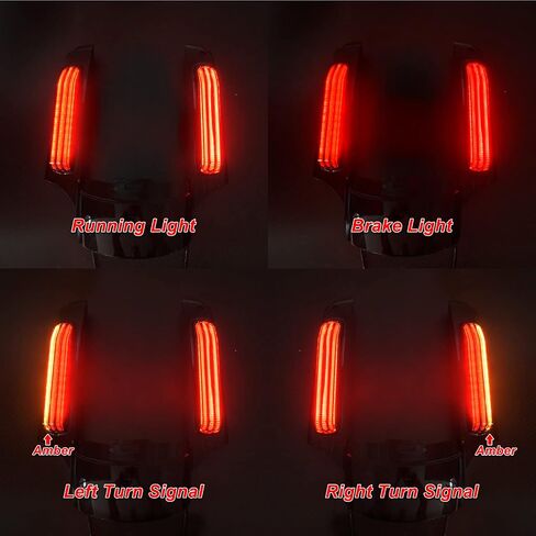 Hdbubalus دراجة نارية الخلفية الحاجز مع نظام الإضاءة LED مناسب ل Harley Touring Street Glide Road King Electra Glide 2014-2025 (Smoke Lens) in Kuwait