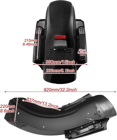 Hdbubalus دراجة نارية الخلفية الحاجز مع نظام الإضاءة LED مناسب ل Harley Touring Street Glide Road King Electra Glide 2014-2025 (Smoke Lens) in Kuwait