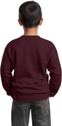 Port & Company - Youth Crewneck Sweatshirt. PC90Y, Maroon, Large in Saudi Arabia