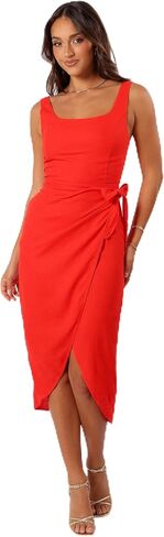 Petal & Pup Women's Misty Wrap Midi Dress in Kuwait
