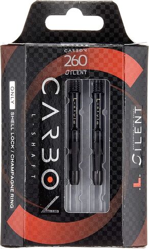 Dart Shafts: L-Shaft Carbon - Two Tone Ombre Gradient Stems - Silver 330 Medium/Long Length in Kuwait